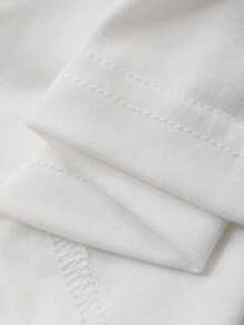 DAZY 2件套少女圆领印花长袖T恤+条纹梭织裤家居服套装，秋季 - 白色 - 查看 7