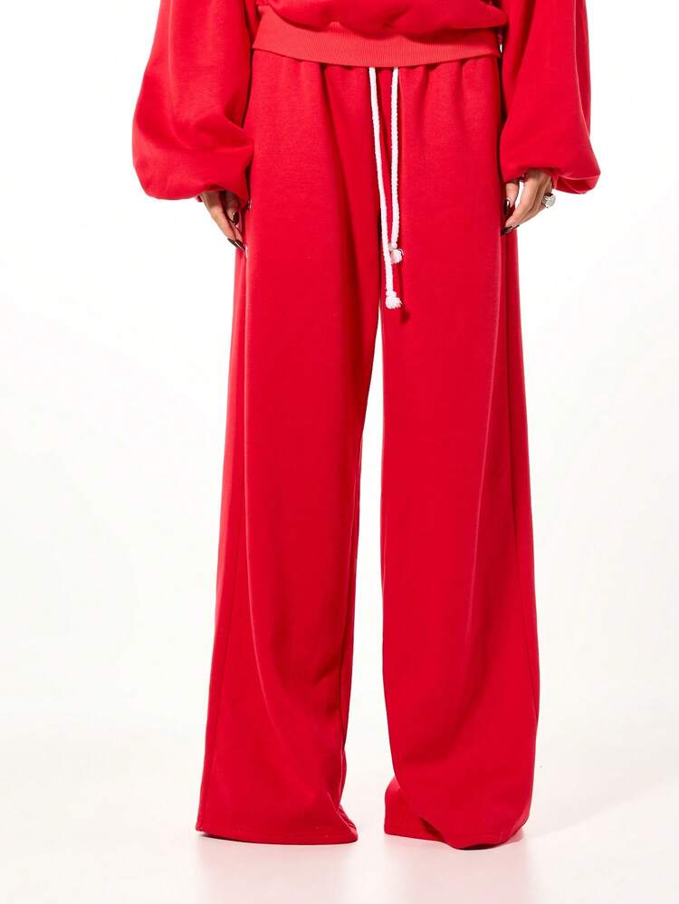 SUMWON WOMEN Wide Leg Sweatpants With Eyelet Details