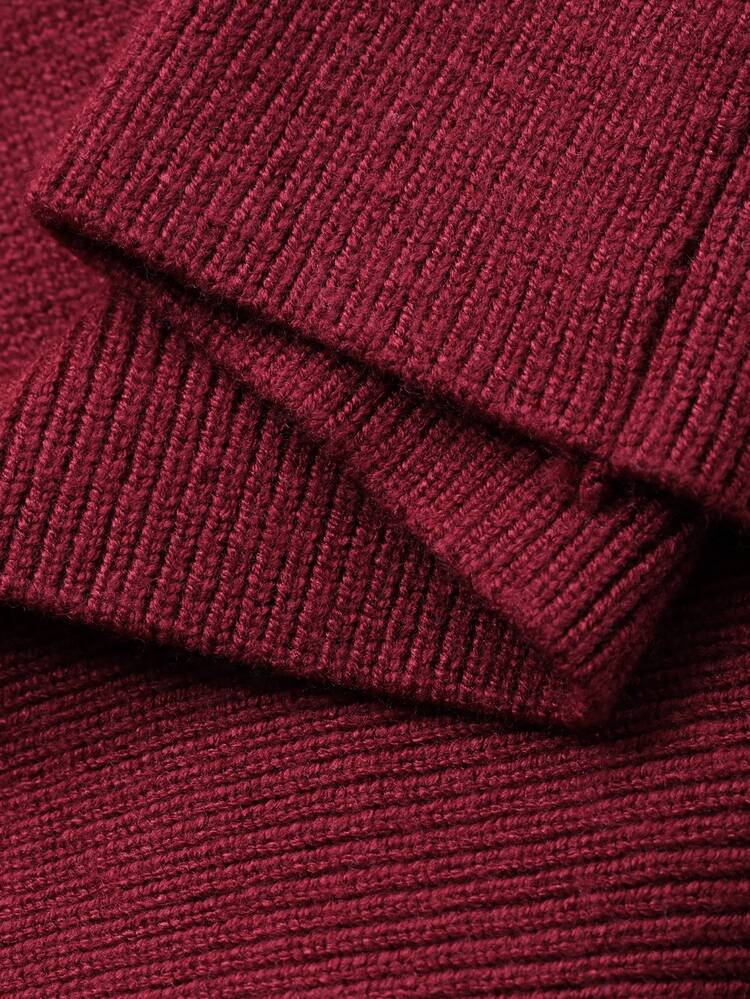 Women's Round Neck Plaid Cuff Splice Open Front Casual Sweater