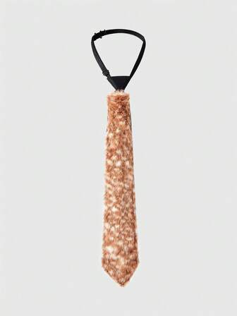 Fairycore 1 Stück braune Y2K Babe Kawaii süße niedliche Mode minimalistische Hirsch Textur Plüsch verstellbarer Schal, geeignet für Schule, Einkaufen, Pendeln, Dates usw.