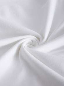 SHEIN Áo thun cổ tròn tay ngắn cho bé gái, phù hợp cho mùa xuân và mùa hè, mặt trước có họa tiết cô gái phong phú, đa năng và thời trang để mặc hàng ngày - trắng - Xem 3