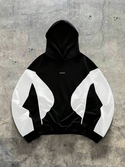 AXEPEAK هودي بتصميم لوحات ملونة متباينة، كاجوال وعملي للارتداء اليومي