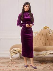 CUCCOO TILAWA 闪亮休闲尖头露跟女式高跟鞋 - 紫色 - 查看 5