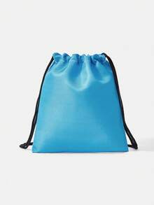 We Bare Bears X SHEIN Cartoon & Letter Print Travel Drawstring Bags, Multi-Size Storage Pouches - Blue - View 4