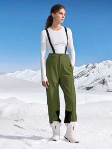 In My Nature 女士撞色口袋滑雪连体服 - 軍綠色 - 查看 6
