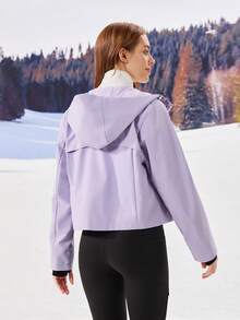 OutZeal 女士户外夹克 露营徒步 防水防风 短款带拉链口袋 - 淡紫色 - 查看 10