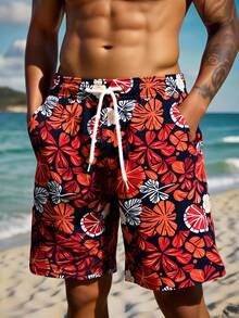 Manfinity VDAYZ Męskie, codzienne, drukowane, plażowe szorty, modne - Sekwoja - Zobacz 1