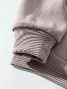 Hoodie mujer sudadera gorro capucha bolsillo canguro puños acanalados calientita cómoda diario estampado al frente mensaje de fe y esperanza versículo bíblico inspirador - Arena - Ver 4