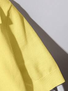 Franclia New Summer Korean Style Casual & Business Versatile Women Polo Collar Knit Top - Yellow - View 7