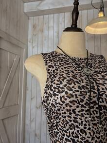 Wildy Leopard Print Knitted Sleeveless Bodycon Dress For Women,Summer Dresses For Women - Multicolor - View 6