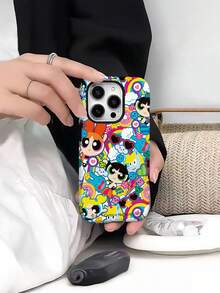 THE POWERPUFF GIRLS X SHEIN 这款飞天小女警二合一手机壳采用TPU+PC材质，具有防震磨砂质感。精美的印花图案能有效保护您的苹果14/15、16/17 Pro Max手机。 - 彩色 - 查看 4