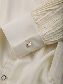 Franclia 大码褶裥袖休闲梭织衬衫，秋冬款