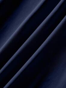 Chiquease 2 piezas Conjunto de parte superior sin espalda y pantalones de unicolor para mujer - Azul Marino - Ver 3