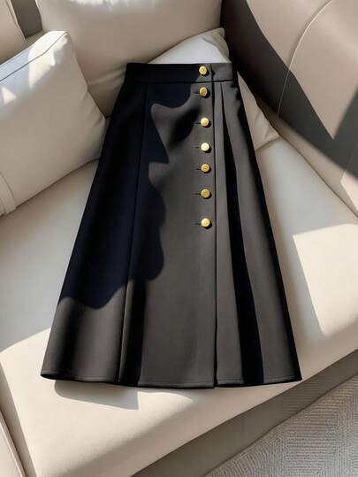 GlowEve CURVE 大码女式极简A字裙，显瘦，适合通勤，优雅百搭，秋冬季必备单品