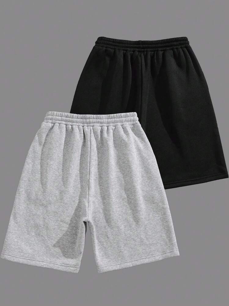 Manfinity Dauomo 2pcs Men's Casual Outdoor/Sports/Leisure Shorts