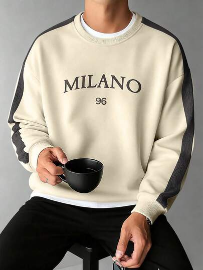 Manfinity Hypemode Erkek Günlük Dokulu Patchwork Kazak Sweatshirt