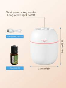 1pc Mini Humidifier, Aroma Diffuser, USB Car Aroma System, Cute Desktop Decor With Mood Light, Help Improve Air Quality And Sleep For Home, Office, Living Room, Kitchen, Bathroom - Multicolor - View 7
