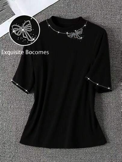 SHEIN Clasi Camiseta casual para mujer de talla grande, estilo chino/vacaciones, adecuada para fiestas, reuniones, uso casual, Día de San Patricio, Pascua, Día de San Valentín, Navidad, Acción de Gracias, suave, holgada, cómoda, versátil, estilizadora, primavera/verano, Día de la Independencia