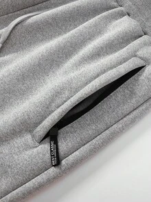 Manfinity Homme 男士抽绳腰保暖内衬裤，适合秋冬 - 淺灰色 - 查看 6