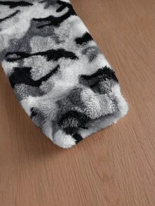 TOKVUE Men's Camouflage Pattern Zipper Half-Placket Fleece Loose Pullover Quarter Zip Pullover Sweatshirt, Streetwear, Friends, Matching, Baggy, For Men - Multicolor - View 7