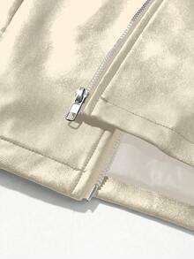 Manfinity LEGND Men's Short Leather Jacket - Beige - View 5