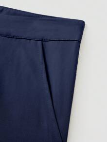 Chiquease 2 piezas Conjunto de parte superior sin espalda y pantalones de unicolor para mujer - Azul Marino - Ver 4