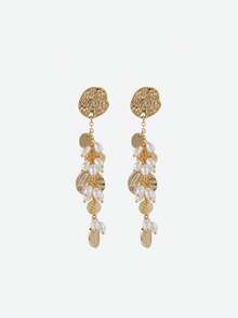 Opalesca Vintage Pearl Earrings,Outfits,Old Money,Beaded,Wedding/Bridal Accessories,Fairycore/Fairy,Pearl,Flower,Fall/Autumn/Winter,For Mom/Women/Girl/Mother,Elegant,Premium - Multicolor - View 2