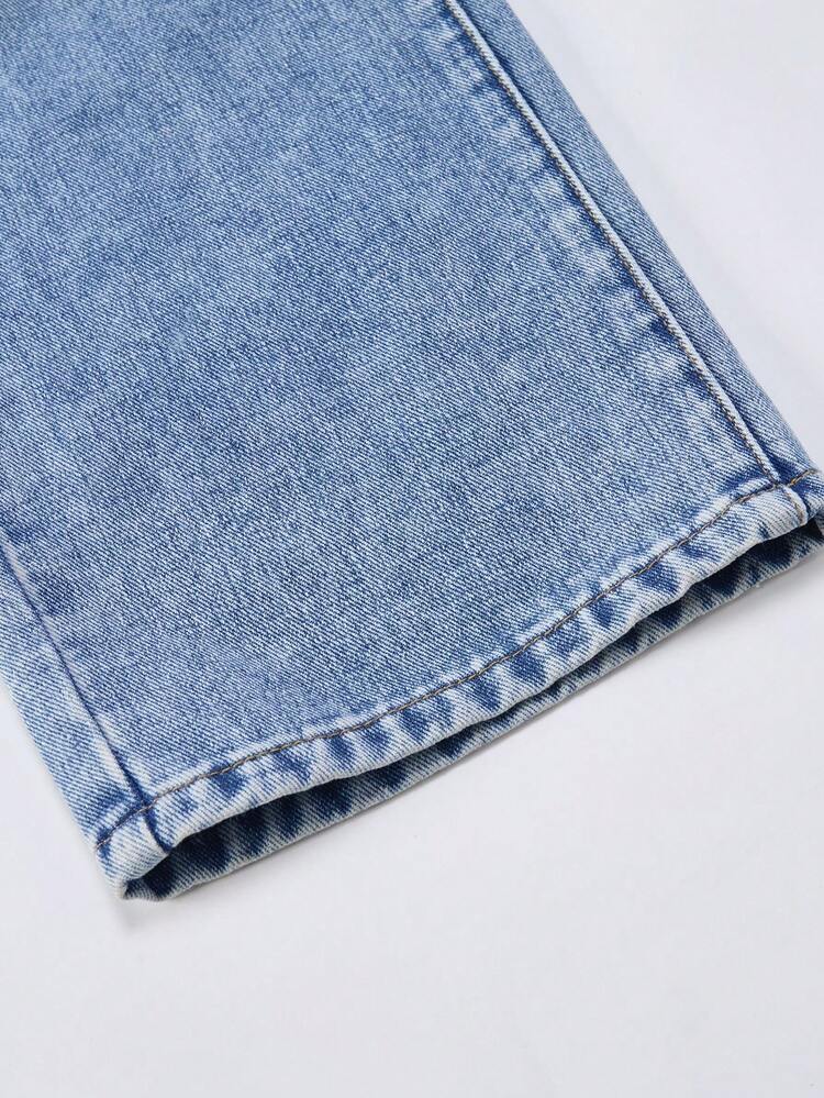 ChillGRL Teen Girls' Jeans, Y2K Aesthetic, Casual & Versatile, Loose Fit, Comfortable Cotton, Butterfly Print Pocket Design, Suitable For Outdoor, Daily, School, Party, Back To School Season, New Arrival - Medium Wash - View 6