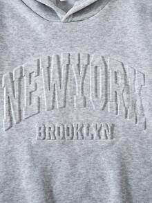 Tween Boy 2pcs Set Casual Hoodie And Sweatpants, Knit Fabric, Autumn/Winter, School, Campus, College