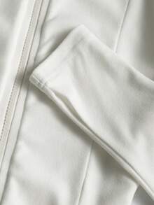 Glimmora 女式 Polo 图案印花轻便夹克，休闲街头运动拉链修身长袖外套，秋季