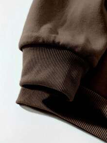 Hoodie mujer sudadera gorro capucha bolsillo canguro puños acanalados calientita cómoda diario estampado al frente mensaje de fe y esperanza versículo bíblico inspirador - Café - Ver 4