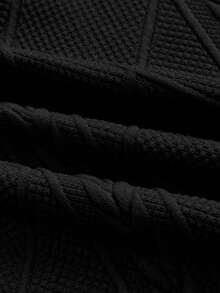 HIMLAND 男士优雅休闲日常通勤长袖T恤 - 黑色 - 查看 6