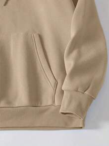 Hoodie mujer sudadera gorro capucha bolsillo canguro puños acanalados calientita cómoda diario estampado al frente montañas mensaje de fe y esperanza versículo bíblico - Beis - Ver 3