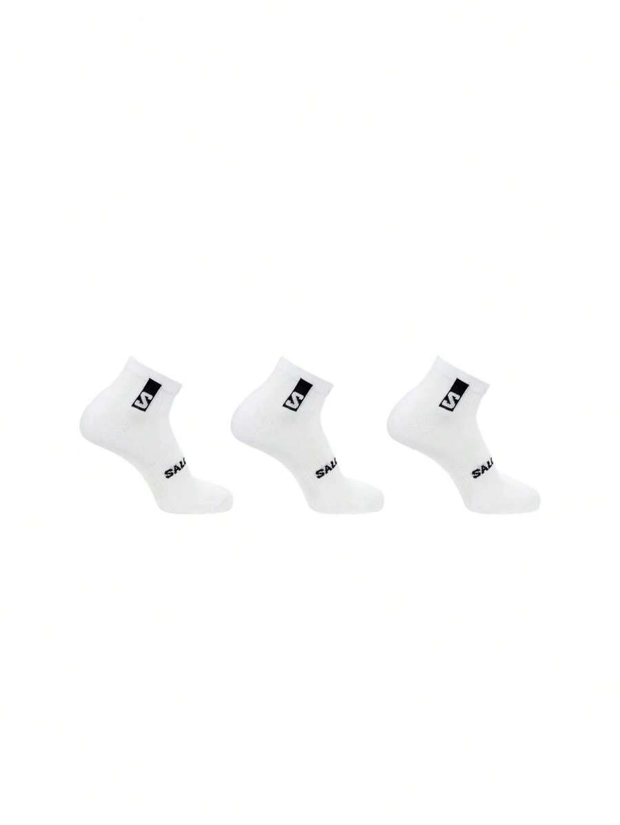 Salomon 3 Pack Unisex Athletic Socks - White/White/White - View 1