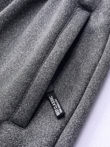 Manfinity Homme Men Solid Drawstring Waist Thermal Lined Sweatpants, For Fall Winter - Grey - View 5