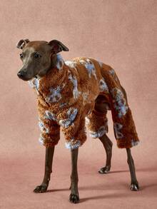 PETSIN Pawparrel 1件宠物秋冬时尚经典撞色蝴蝶结印花双面毛绒保暖弹力舒适狗狗高领连体衣 - 彩色 - 查看 5