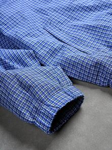 TOKVUE 大码男士休闲畅销新款蓝色拉链夹克，适合所有季节和日常穿着，大码外套，拍照好看，送给男友/老公的完美礼物，男士休闲，男士街头风，宽松款。品牌：我爱我的男友，图案 - 藍色 - 查看 4