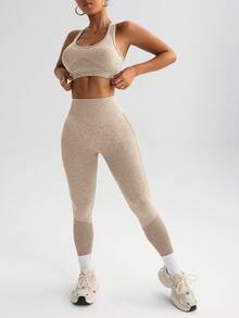 SHEIN Sports 女士纯色简约休闲运动套装 - 彩色 - 查看 6