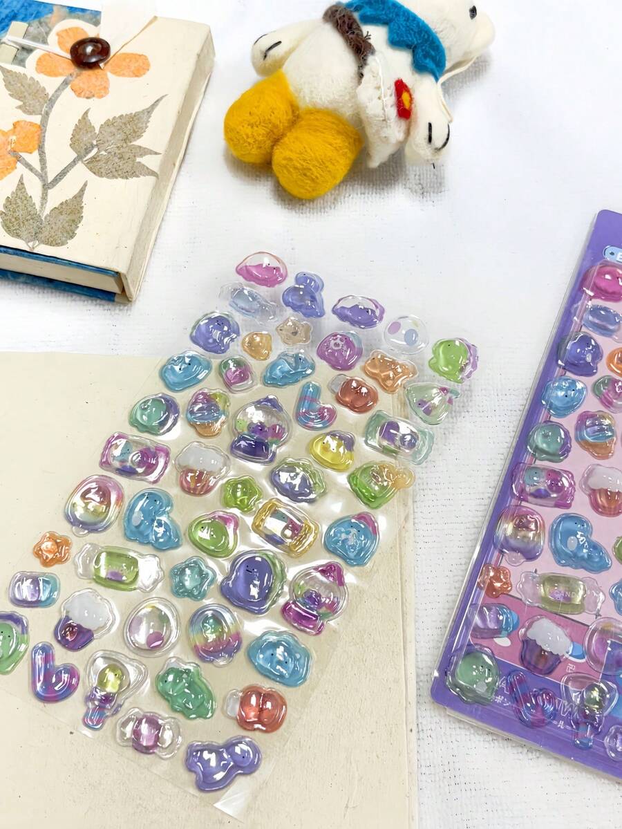 Zazumi 1张3D卡通动物贴纸 - 可爱又实用，是日常装饰的理想之选 - 彩色 - 查看 1