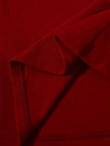Franclia Women's Elegant Romantic Red Bow Decor Fitted A-Line Long Sleeve Dress, Suitable For Commuting, Autumn/Winter - Burgundy - View 3