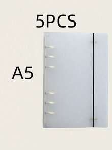 1PC Notebook Cover PP Frosted Transparent Binder Rings Loose Leaf Planner Insert Refillable Office Organizer A4 A5 A6 A7 B5 OR 5PCS A6,5PCS A5 Minimalist Aesthetic Journal Portfolio - Clear - View 22