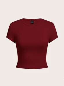 SHEIN EZwear 4件套休闲圆领短袖修身女式T恤，适合夏季穿着 - 彩色 - 查看 6