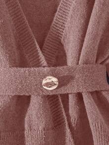 GlowEve Setelan 2 Potong Wanita: Sweater Lengan Panjang dan Celana Panjang Minimalis Warna Polos - Dusty Pink - View 5