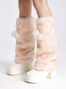 ROMWE Anime Women Leg Warmers - Pink - View 4