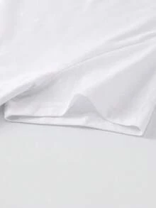 Camiseta casual de mujer de manga corta y superficie lisa con cuello redondo suelto fuera de la calle de verano - Multicolor - Ver 5