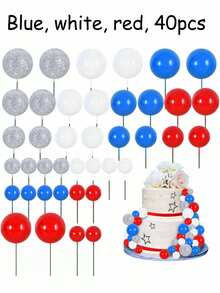 40 Piece Mini Ball Cake Decorating - Foam Ball DIY Cake Decorating Insert For Birthday, Wedding, Baby Shower, Anniversary Cake Decorating - Multicolor - View 10