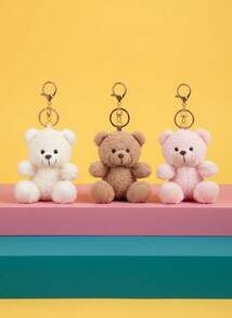 Joivida 1 件新款卡通熊卷毛泰迪熊玩偶小熊钥匙扣吊坠可爱钥匙圈小礼物手机壳配件包包配件汽车钥匙扣布娃娃玩偶背包装饰玩偶包包挂件适合日常休闲外出秋冬装婚礼新娘送礼会婴儿送礼会单身派对毕业典礼圣诞节生日节日周年纪念礼物送给男朋友女朋友家人老师最好的朋友同学。学校背包 - 彩色 - 查看 5