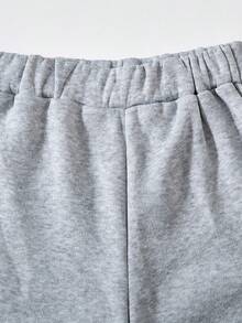 Tween Boy 2pcs Set Casual Hoodie And Sweatpants, Knit Fabric, Autumn/Winter, School, Campus, College