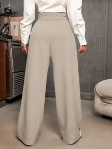 Aveloria Affinna High-Waisted Wide Leg Pants For Women's Commute Wear  - Khaki - View 2