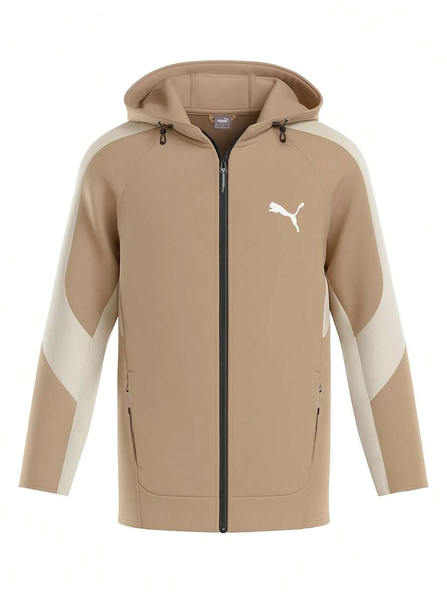 Puma Evostripe Men Full Zip Hoodie Beige - Beige - View 1